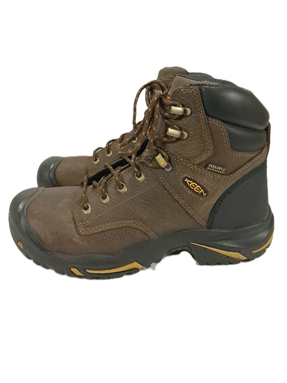KEEN Utility Mt Vernon Boots Men 11 D SOFT Toe Waterproof Brown Leather 1014600D